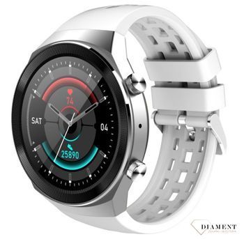 Smartwatch męski na białym pasku Rubicon RNCE68. Bluetooth. Zdalne rozmowy przez zegarek  (5).jpg